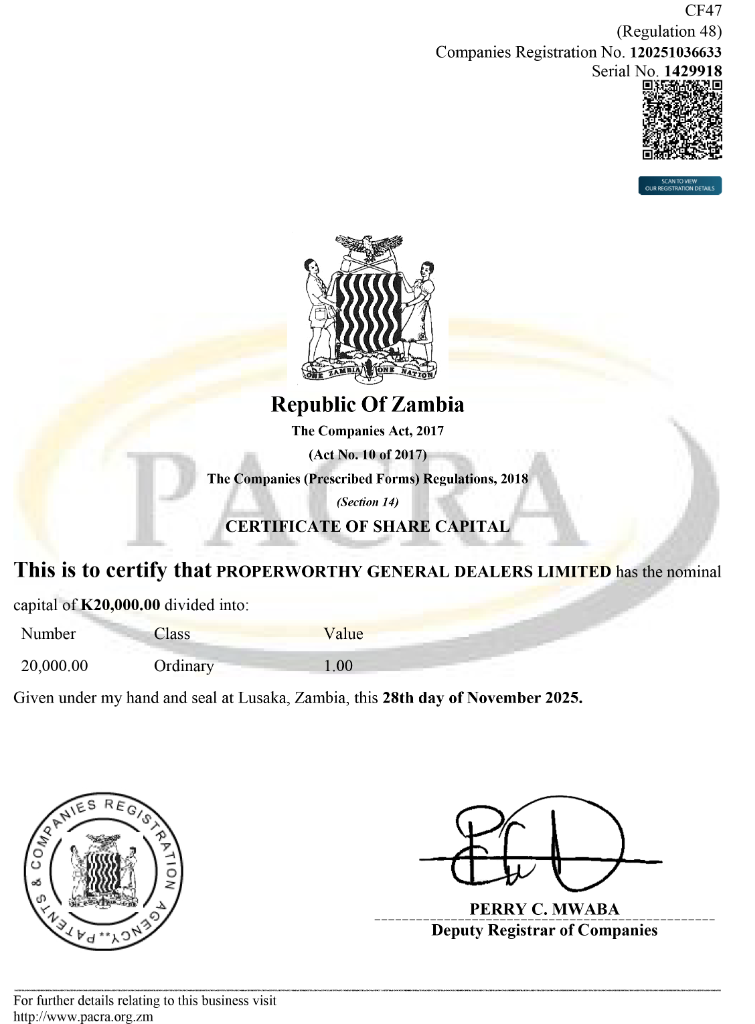 Company Tax Certificate