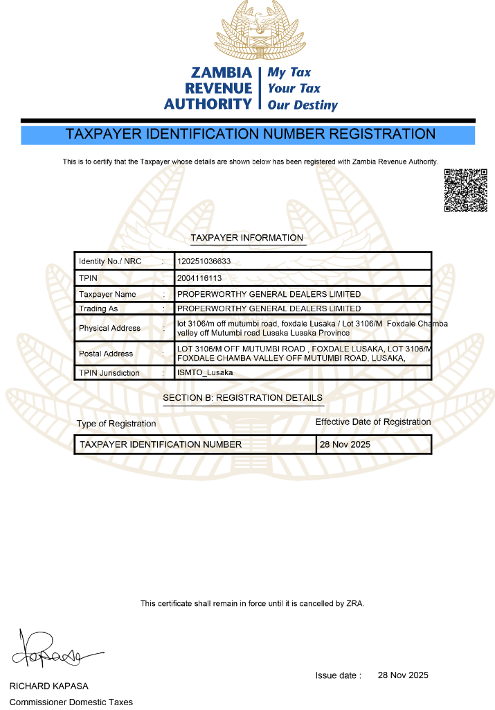 TPIN Certificate