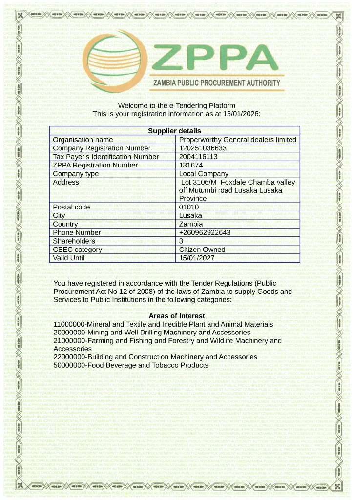 ZPPA Certificate